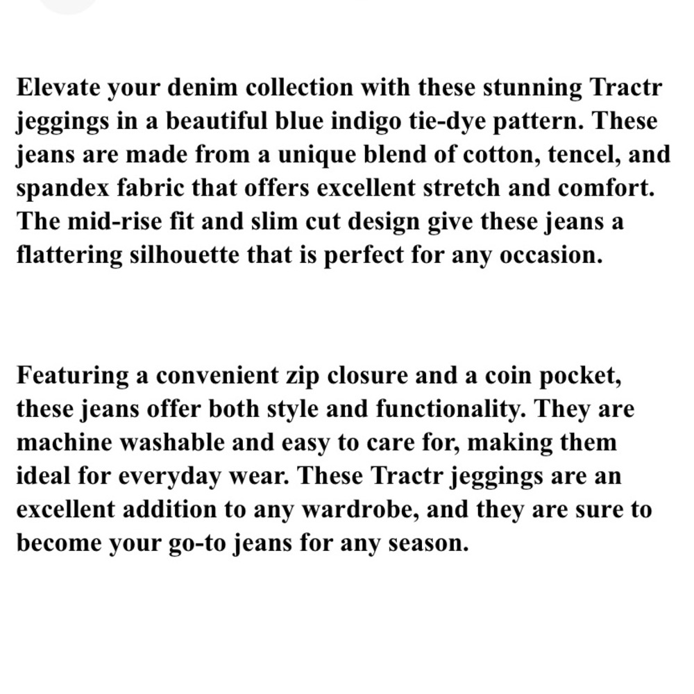 Womens Jeggings TRACTR Tye-Dye Denim Jeans Skinny Blue Indigo Juniors Size 26 - Picture 2 of 4